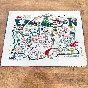 CatStudio Embroidered Washington Placemat Table Linens Cotton